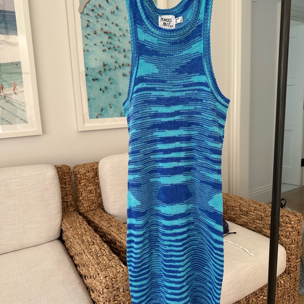 Princess Polly Blue & Teal Knit Mini Dress